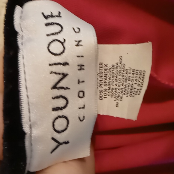 Younique Clothing Juniors Med Black Velour w Pink Underlay Spaghetti Strap Dress - Picture 6 of 8